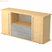 Hjh OFFICE PRO Kapa SB | Dressoir | met deuren + laden, Melamine spaanplaat DIN 68765, Emissieklasse E1, Esdoorn