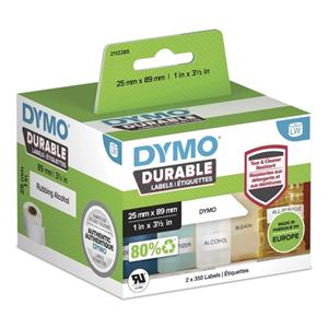 dymo Rol met etiketten 89 x 25 mm Polypropileen folie Wit 700 stuk(s) Permanent 1933081 Universele etiketten, Adresetiketten