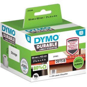 DYMO Rol met etiketten 102 x 59 mm Polypropileen folie Wit 300 stuk(s) Permanent 2112290 Universele etiketten, Adresetiketten
