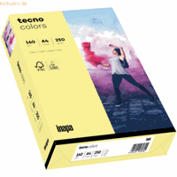 Kleurenpapier tecno Colors, A4-formaat, 160 g/m², lichtgeel, pak van 250 vellen