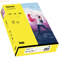 Kleurenpapier tecno Colors, A4-formaat, 160 g/m², geel, pak van 250 vellen