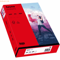 Kleurenpapier tecno Colors, A4-formaat, 160 g/m², intensief rood, pak van 250 vellen