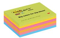 Post-it Super Sticky Meeting Notes, ft 203 x 152 mm, geassorteerde kleuren, 70 vel, pak van 3 blokken