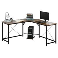 HOMCOM Eckschreibtisch schwarz/braun