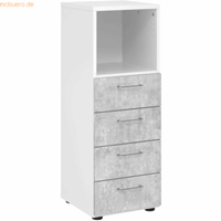 Hjh OFFICE PRO Beta 9 | Kast met 4 lades 3 OH, Melamine spaanplaat DIN 68765, Emissieklasse E1, Mehrfarbig