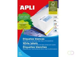 Apli witte etiketten ft 105 x 35 mm (b x h), 1.600 stuks, 16 per blad (1287)