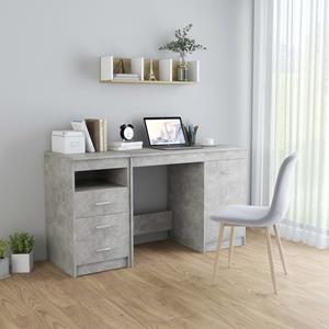 vidaXL Bureau 140x50x76 cm spaanplaat betongrijs