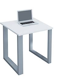 VCM Schreibtisch Computertisch Arbeitstisch Büro Möbel PC Tisch Lona, 80 x 80 cm weiß