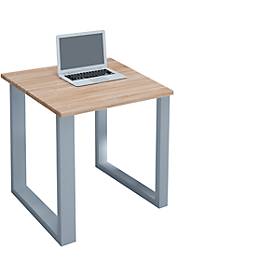 Hioshop Lona Bureau 80x80 cm U-frame Sonoma eiken decor/zilverkleurig.