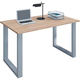 Hioshop Lona Bureau 110x80 cm U-frame Sonoma eiken decor/zilverkleurig.