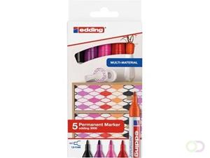 Edding Permanent Marker edding 3000 5er Set warme Farben