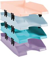Exacompta brievenbak Combo, pak van 4 stuks in pastel kleuren
