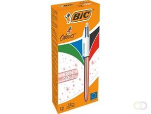 Bic balpen 4 Colour Shine, rosé goud, doos van 12 stuk