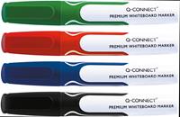 Q-Connect Premium whiteboard marker, ronde punt, geassorteerde kleuren, pak van 4 stuks