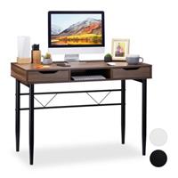 Relaxdays Schreibtisch mit Schubladen braun