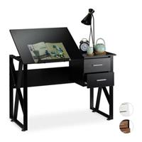 Relaxdays Schreibtisch neigbar schwarz
