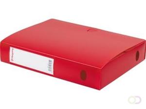 Pergamy elastobox, voor ft A4, uit PP van 700 micron, rug van 6 cm, rood