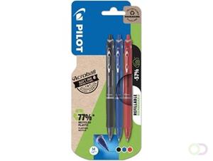 Pilot balpen FriXion Ball Clicker, schrijfbreedte: 0,7 mm, medium punt, blister van 3 stuks
