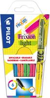 Pilot markeerstift Frixion Light, blister van 6 stuks in geassorteerde kleuren
