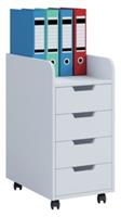 VCM Rollcontainer Bürocontainer Schubladenschrank Büroschrank Schubladen Konal Mini weiß