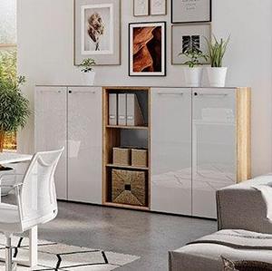 GERMANIA 3-tlg. Büro-Set MONTERIA weiß/beige