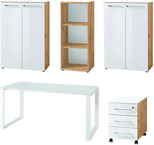 GERMANIA 5-tlg. Büro-Set MONTERIA weiß/beige