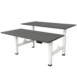 IVOL Elektrisch verstelbaar duo bureau - 180x80 cm - Two dual motor - Wit / Antraciet