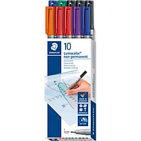 Staedtler Foliestift UNIVERSALST. LUMOCOLOR non permanent 316 Rood, Blauw, Groen, Zwart, Oranje, Lila 316 B10