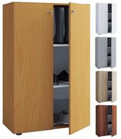 VCM Büroschrank Aktenschrank Bücherregal Aktenregal Schrank Regal Lona 3-fach Drehtüren weiß