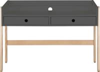 Möbilia Schreibtisch, B108xT55xH76cm grau/braun