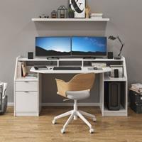 Yomonda Schreibtisch Computertisch Bürotisch Home Joel Weiß Arbeitstisch PC Tisch weiß