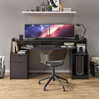 Yomonda Schreibtisch Computertisch Bürotisch Home Joel Weiß Arbeitstisch PC Tisch schwarz