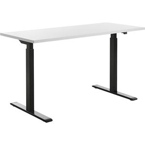 Topstar Bureautafel, elektrisch in hoogte verstelbaar, b x d = 1400 x 600 mm, wit blad, zwart onderstel