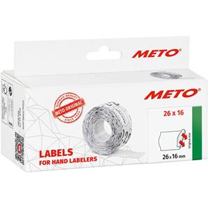 meto Preis-Etiketten Wiederablösbar Etiketten-Breite: 26mm Etiketten-Höhe: 16mm Weiß 1St.