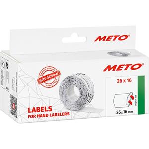 METO Prijslabels 9506167 Permanent Breedte etiket: 26 mm Hoogte etiket: 16 mm Wit 1 stuk(s)