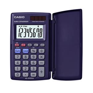 Casio HS-8VER Zakrekenmachine werkt op zonne-energie, werkt op batterijen Donkerblauw Aantal displayposities: 8