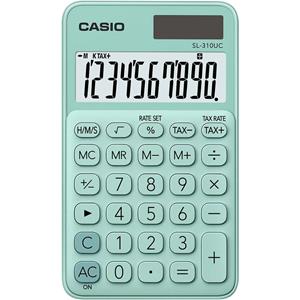 Casio SL-310UC-GN Zakrekenmachine werkt op zonne-energie, werkt op batterijen Groen Aantal displayposities: 10