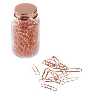 Koperen Paperclips In Glazen Pot - 200 Stuks - Bureau/kantoorbenodigdheden - Kantoor Artikelen - Paper Clips Koper