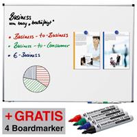 Legamaster Whiteboard Premium 100 x 75cm lackiert Aluminiumrahmen inkl. Marker