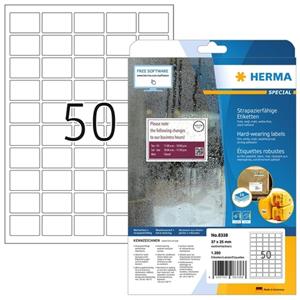 HERMA 8338 wetterfest Folienetiketten 37,0x25,0 weiÃ