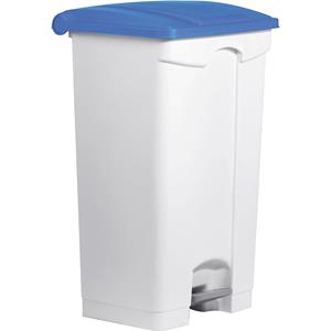 Helit Pedaalafvalbak, 90L, wit/blauw