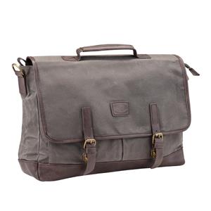 Pride and Soul Vegas Boekentas voor laptop (15 inch), grijs/bruin, canvas/imitatieleder