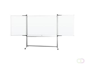 Ferroscript mobiel drie-delige uitklapbaar whiteboard magnetoplan, 3800 x 1200mm