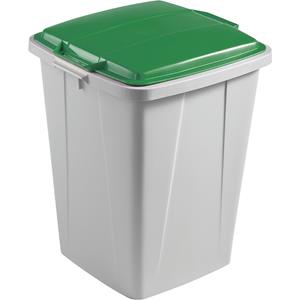 Durable Afvalverzamelbak voor recycleerbaar afval Durabin 90 L - grijs met deksel groen