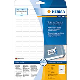 Herma Verwijderbare etiketten, A4, 25,4 x 10 mm, wit, wit, MovablesÂ-Technology