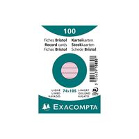 Exacompta Karteikarten 10830S A7 liniert 205g rosa 100 StÃ¼ck