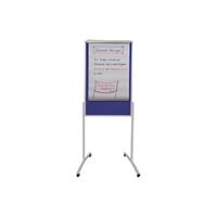 Franken Moderationstafel Pro MTF801303, 76x121cm, Filz + Whiteboard (beidseitig), pinnbar, beschreibbar, magnetisch, mit Rollen, blau +