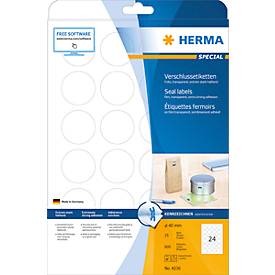 Herma Sluitetiketten, rond 4236 ( Ø 40 mm, Transparant, 600 stuk(s), Permanent