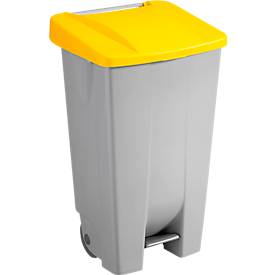 Helit MÃ¼lleimer 120,0 l grau, gelb H24055-18