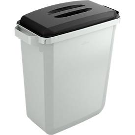 Durable Afvalverzamelbak voor recycleerbaar afval Durabin 60 L - grijs met deksel zwart